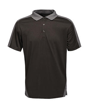 Contrast Coolweave Polo in Farbe Black/Seal Grey