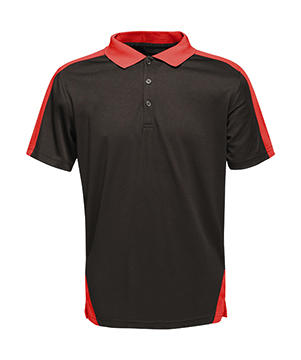 Contrast Coolweave Polo in Farbe Black/Classic Red