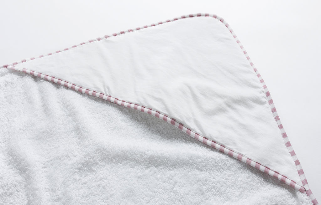 Po Hooded Baby Towel in Farbe White/Baby Blue