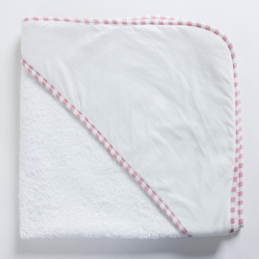 Po Hooded Baby Towel in Farbe White/Baby Blue