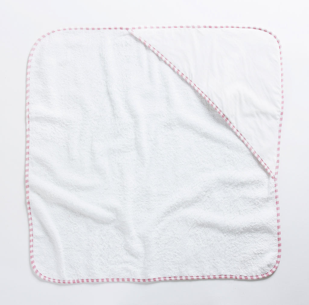 Po Hooded Baby Towel in Farbe White/Baby Pink