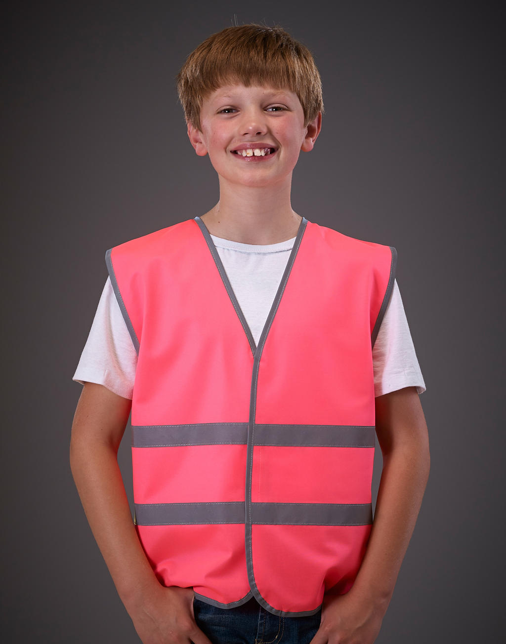 Kids Fluo Reflective Border Waistcoat in Farbe Royal Blue