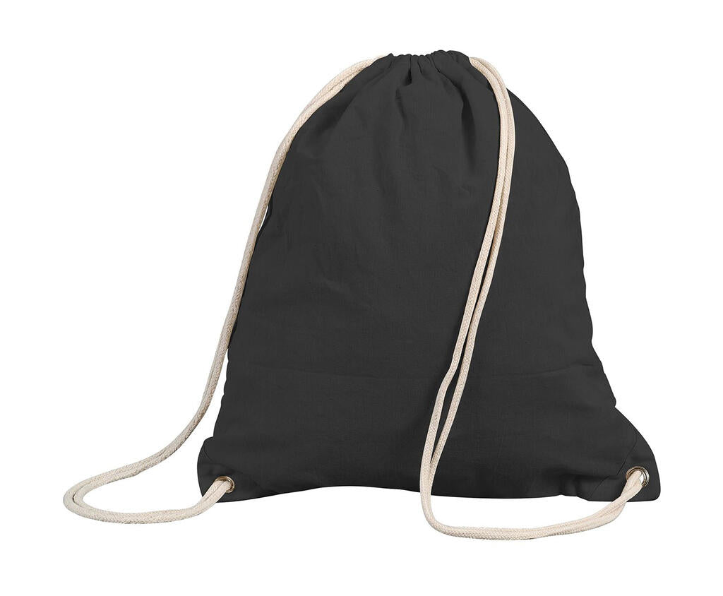 Stafford Cotton Drawstring Tote in Farbe Black