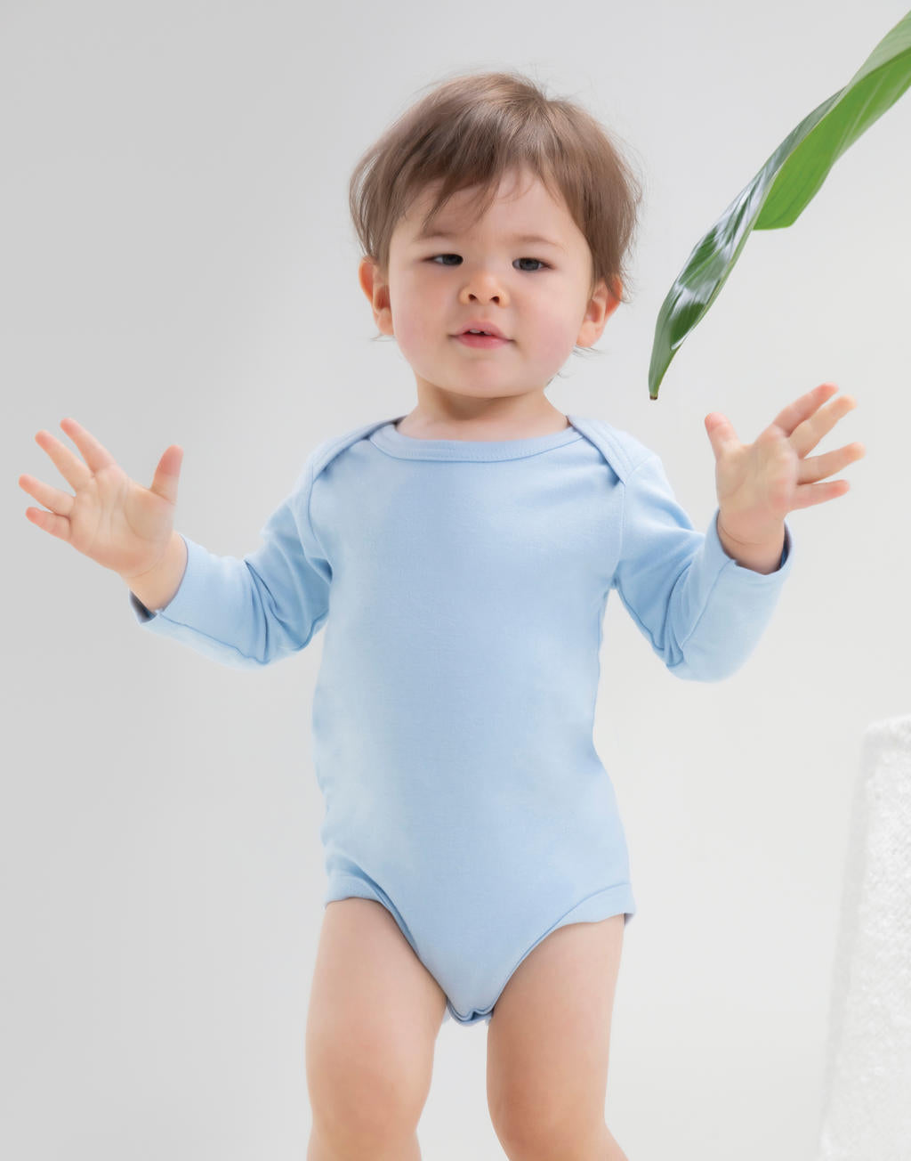 Baby long Sleeve Bodysuit in Farbe White