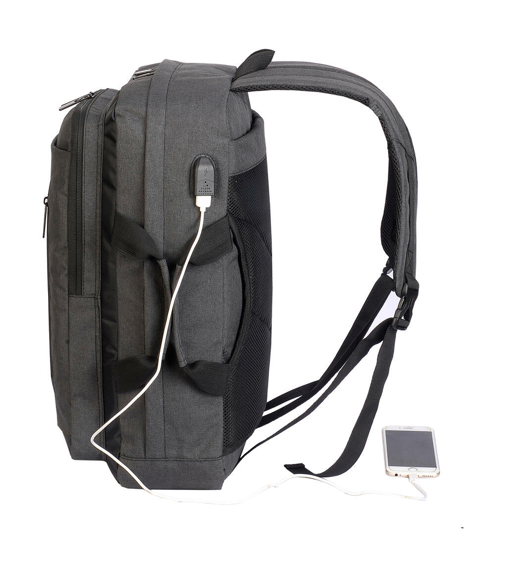 Bordeaux Hybrid Laptop Briefcase in Farbe Charcoal Melange/Black