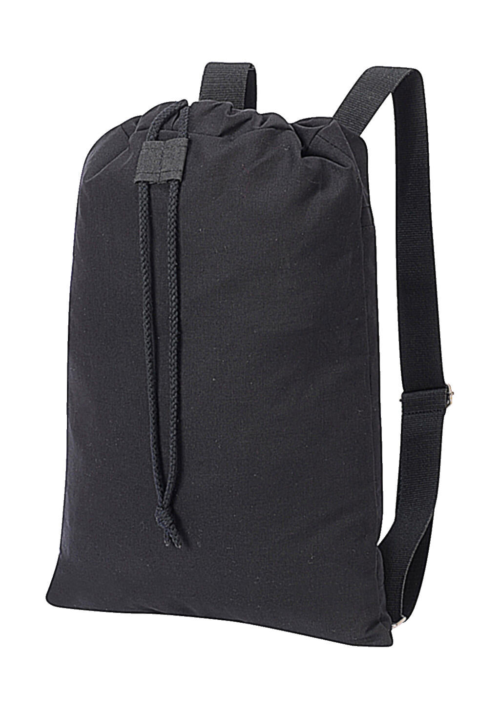 Sheffield Cotton Drawstring Backpack in Farbe Black Washed
