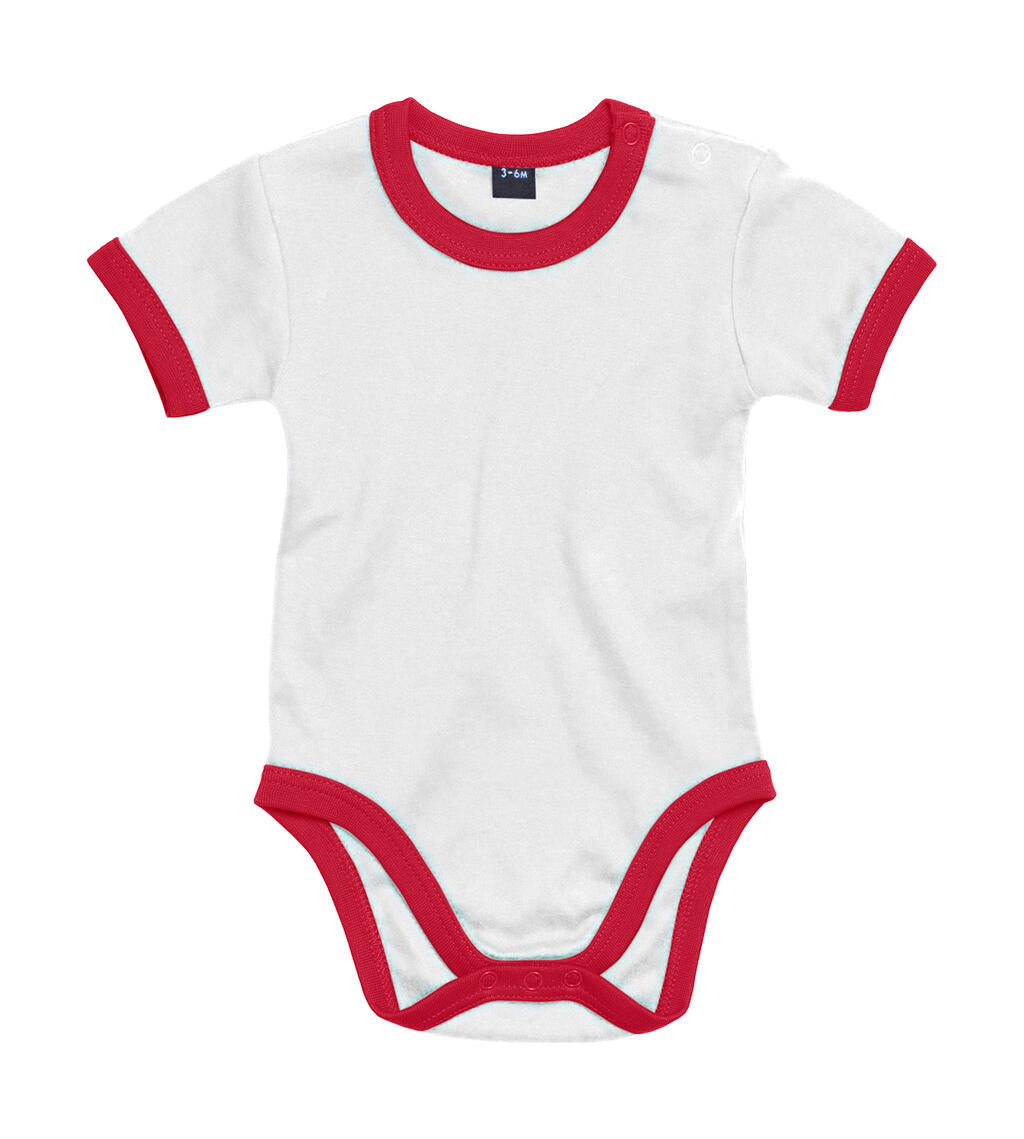 Baby Ringer Bodysuit in Farbe White/Red