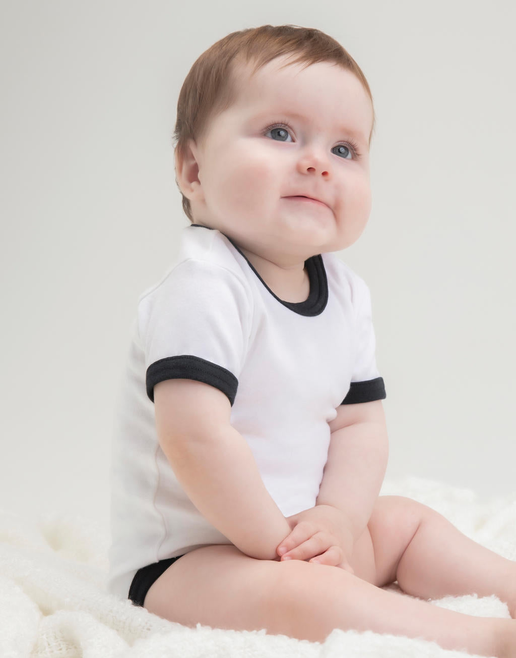 Baby Ringer Bodysuit in Farbe White/Red