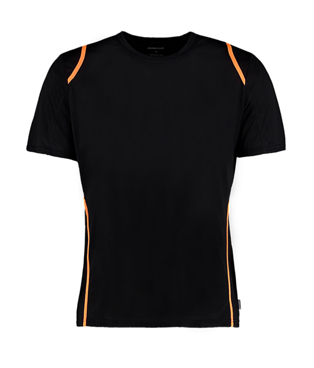 Regular Fit Cooltex® Contrast Tee in Farbe Black/Fluorescent Orange