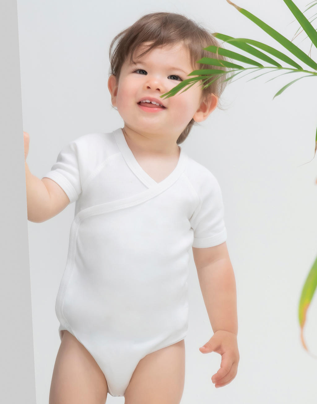 Baby Kimono Bodysuit in Farbe White