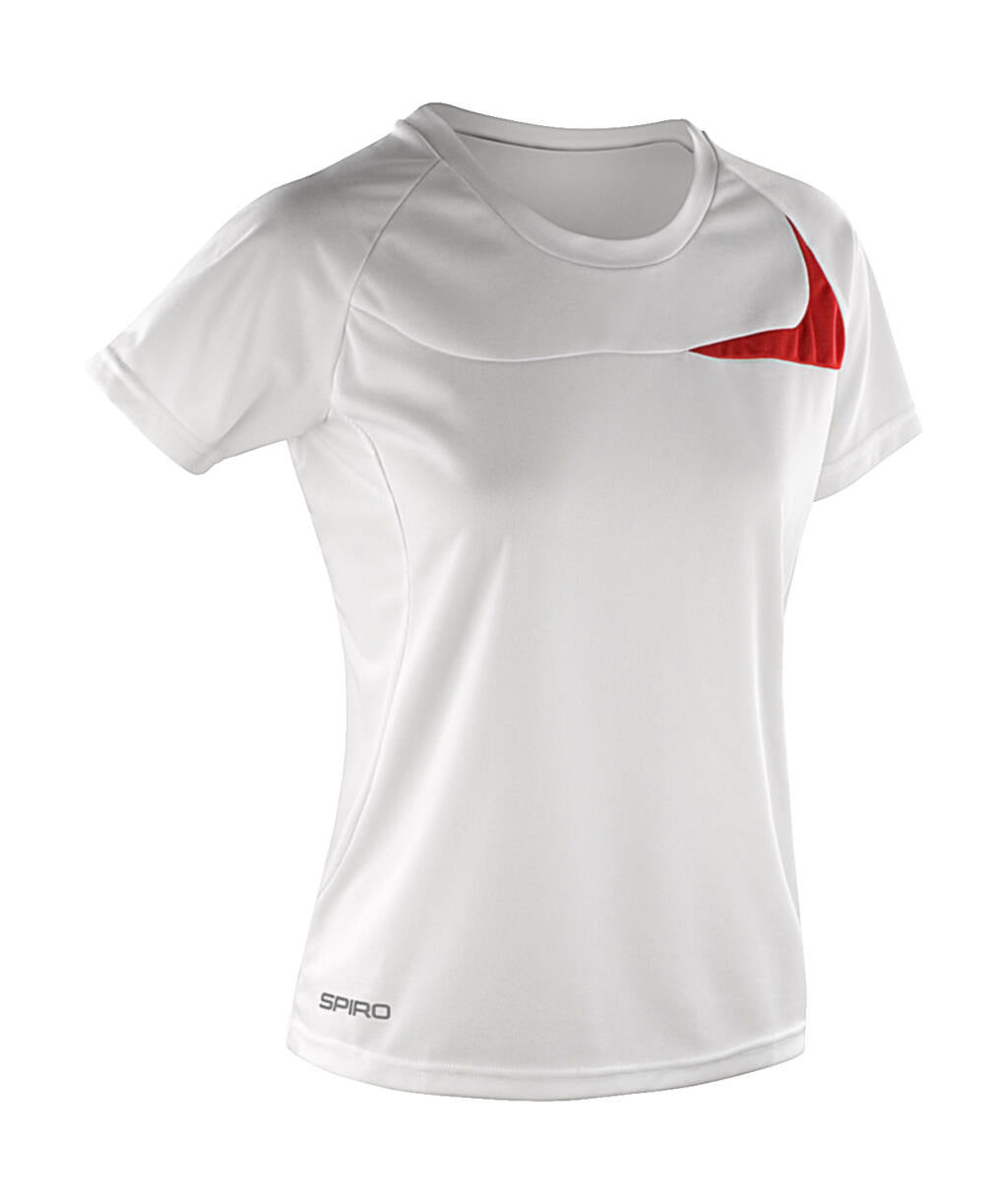 Spiro Ladies' Dash Training Shirt in Farbe White/Red