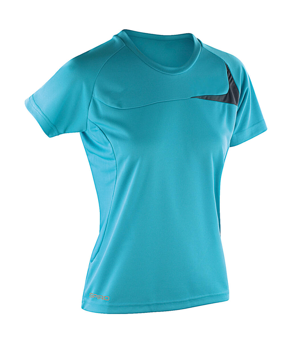 Spiro Ladies' Dash Training Shirt in Farbe Aqua/Grey