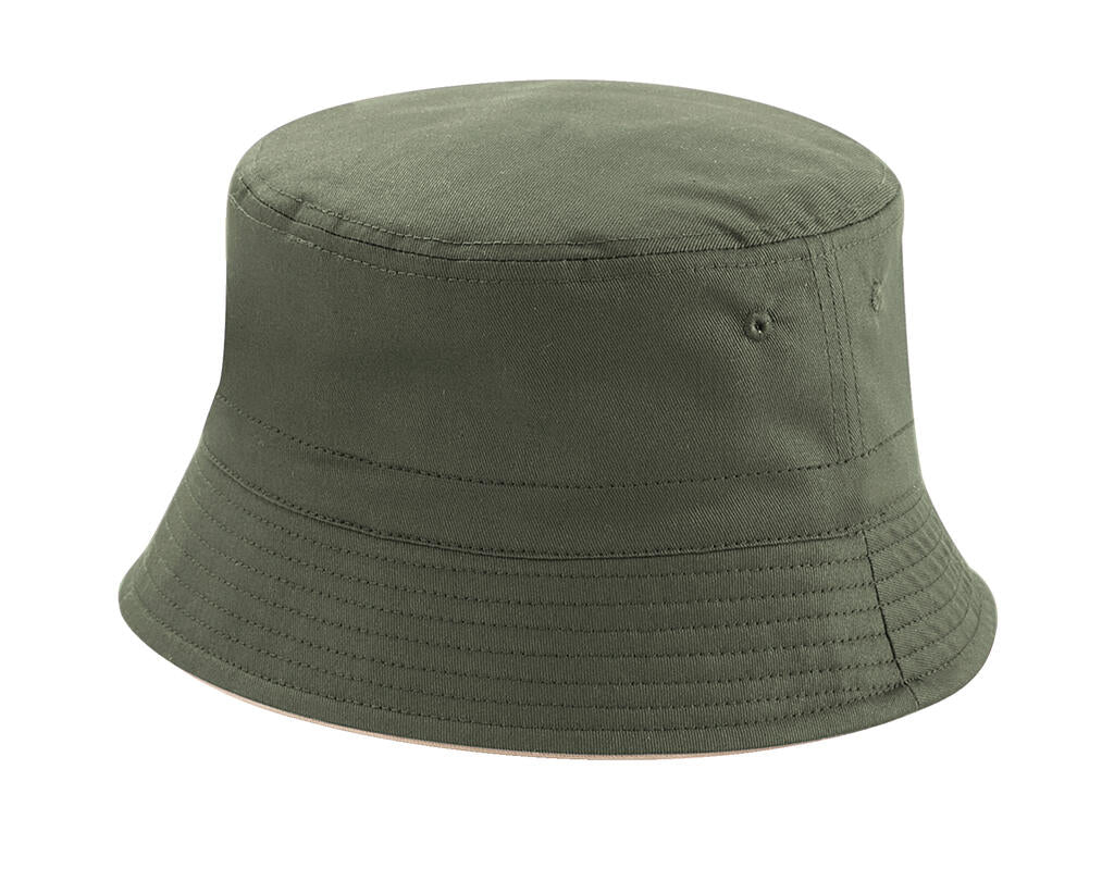 Reversible Bucket Hat in Farbe Olive Green/Stone