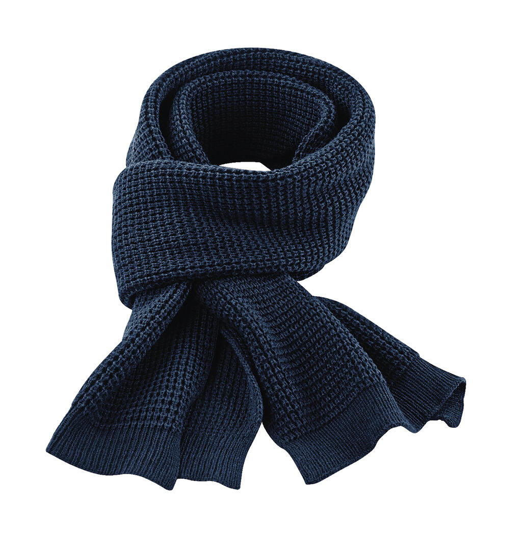 Classic Waffle Knit Scarf in Farbe French Navy