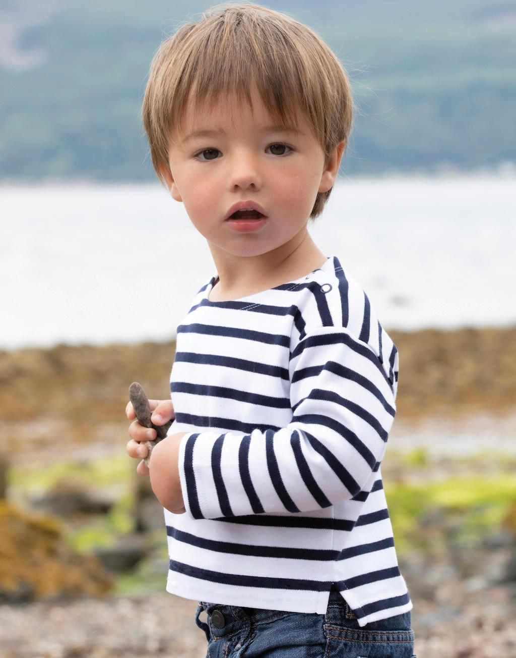 Baby Breton Top in Farbe White/Navy