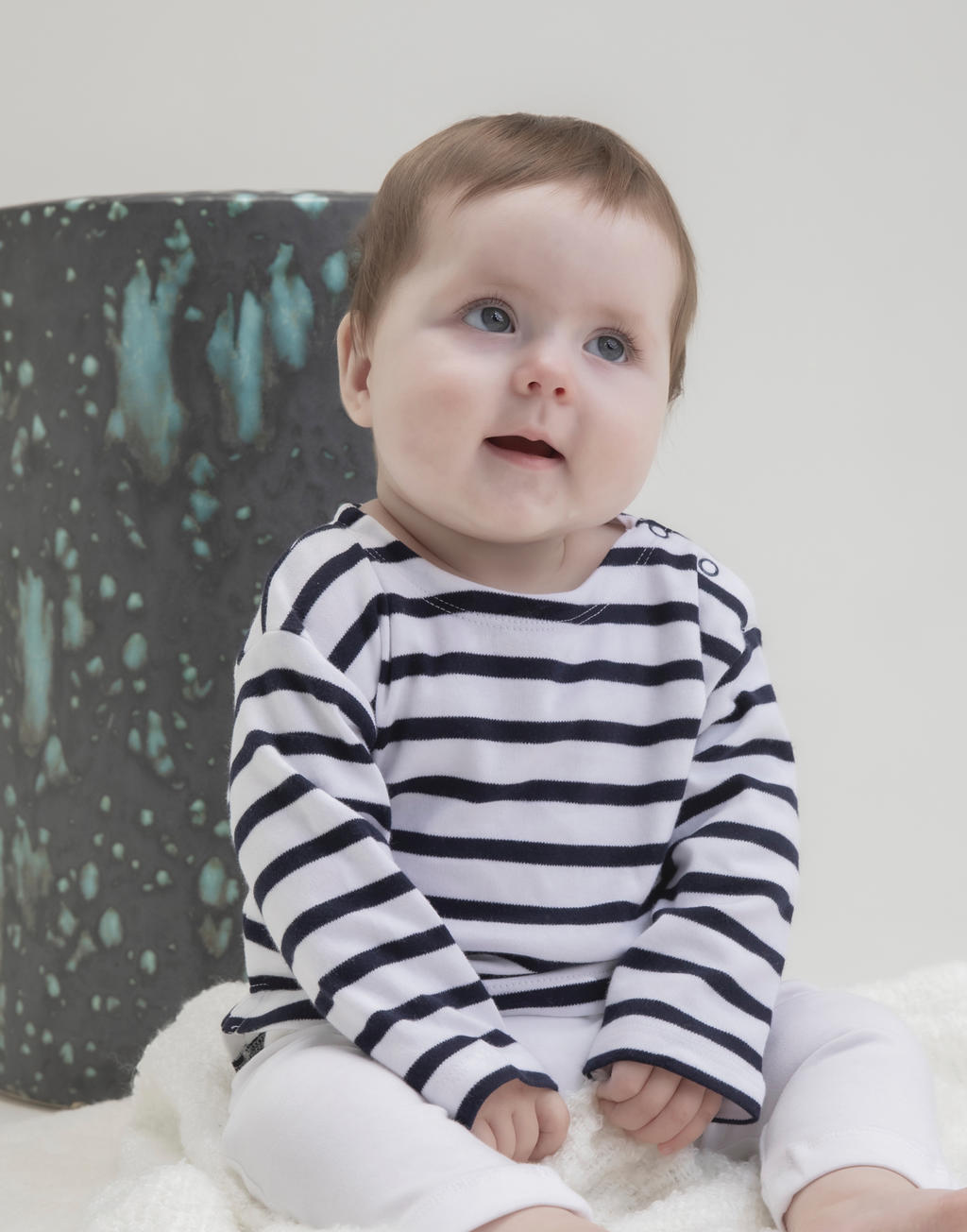 Baby Breton Top in Farbe White/Navy