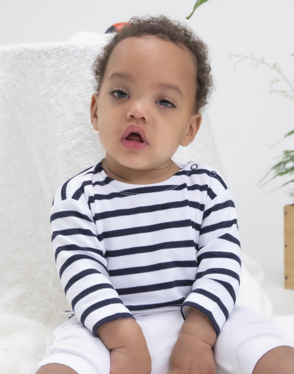 Baby Breton Top in Farbe White/Navy