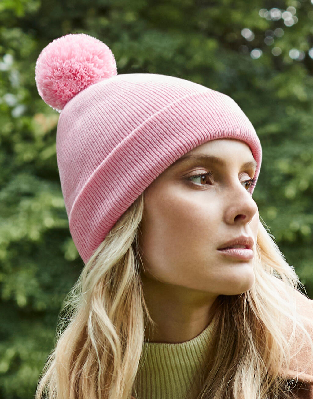 Original Pom Pom Beanie in Farbe White
