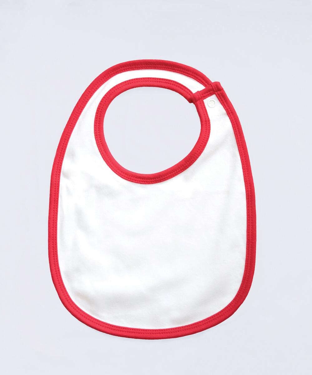 Single Layer Bib in Farbe White/Red
