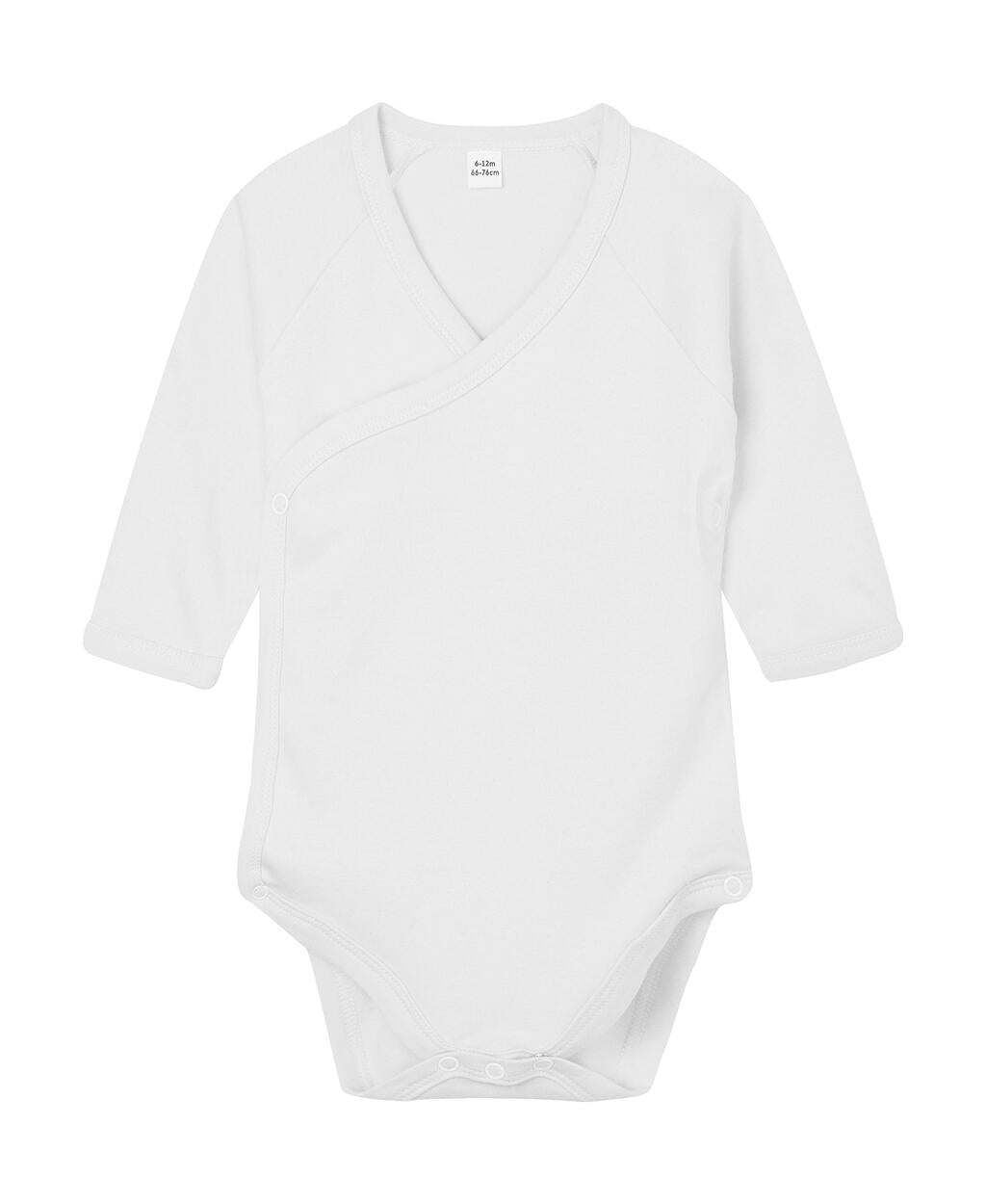 Baby Long Sleeve Kimono Bodysuit in Farbe White