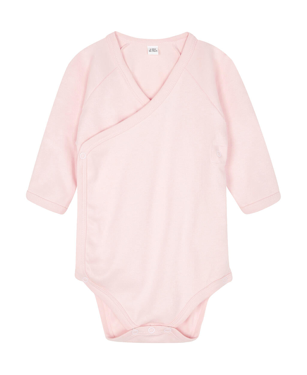 Baby Long Sleeve Kimono Bodysuit in Farbe Powder Pink