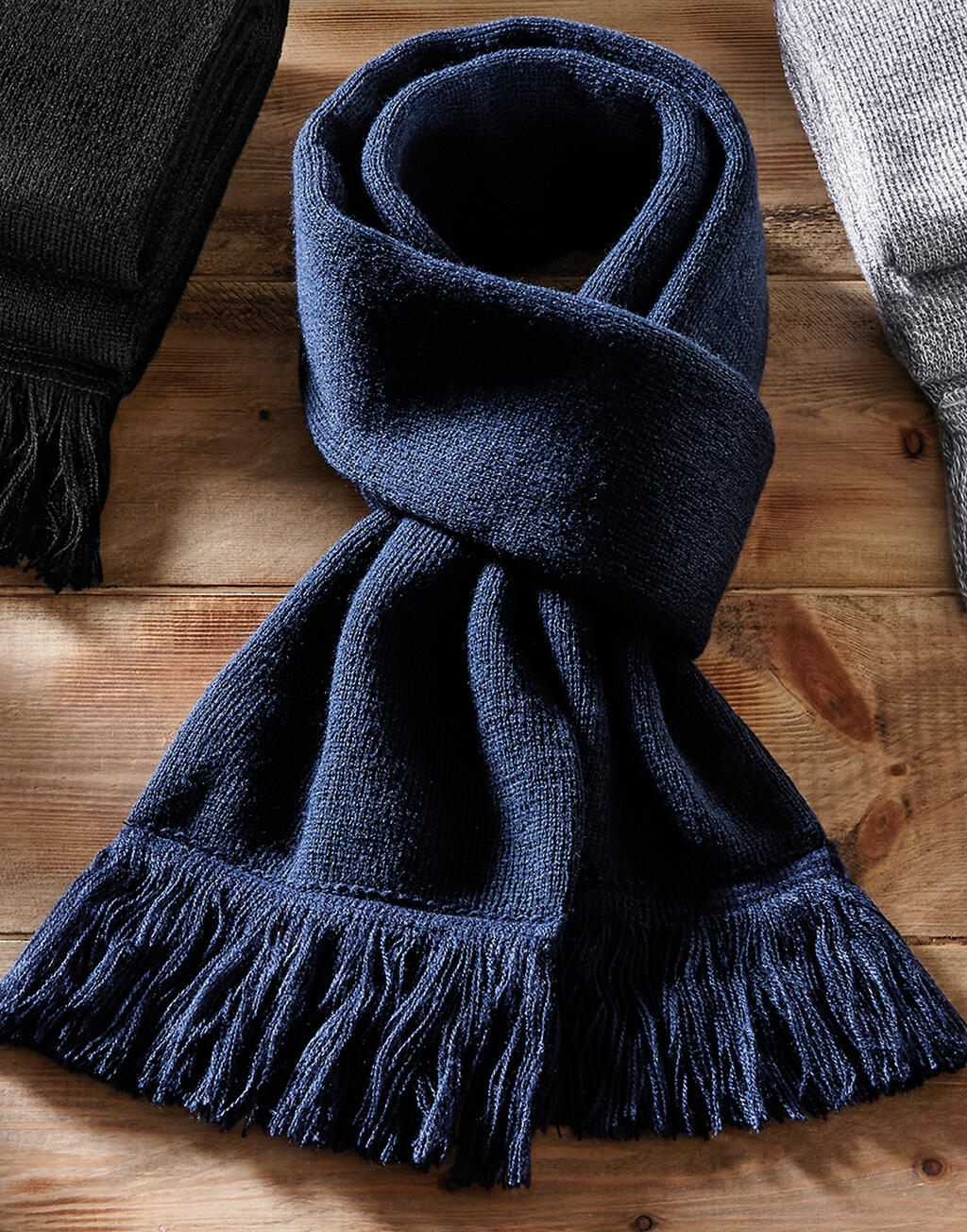 Classic Knitted Scarf in Farbe Black