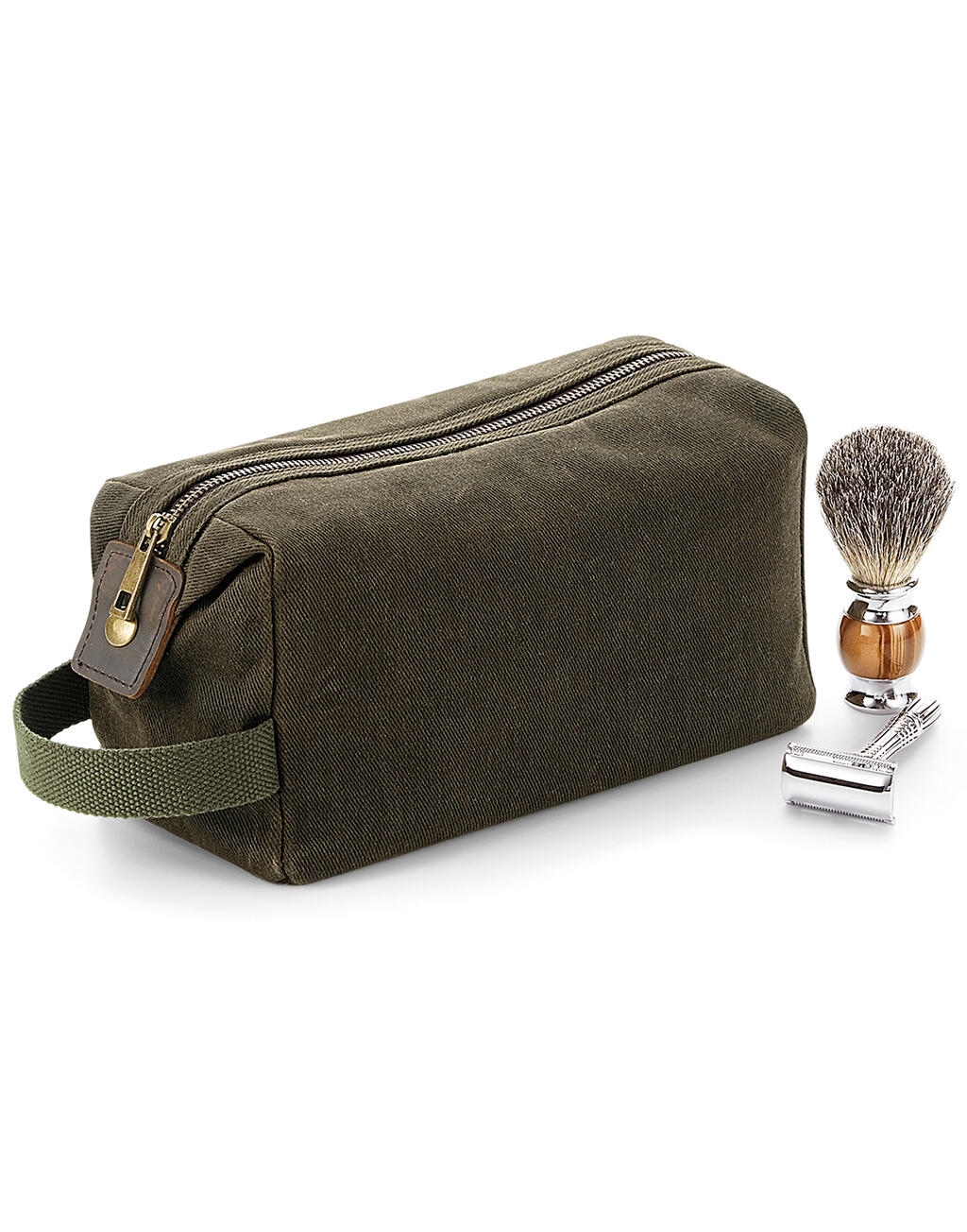 Heritage Waxed Canvas Wash Bag in Farbe Black