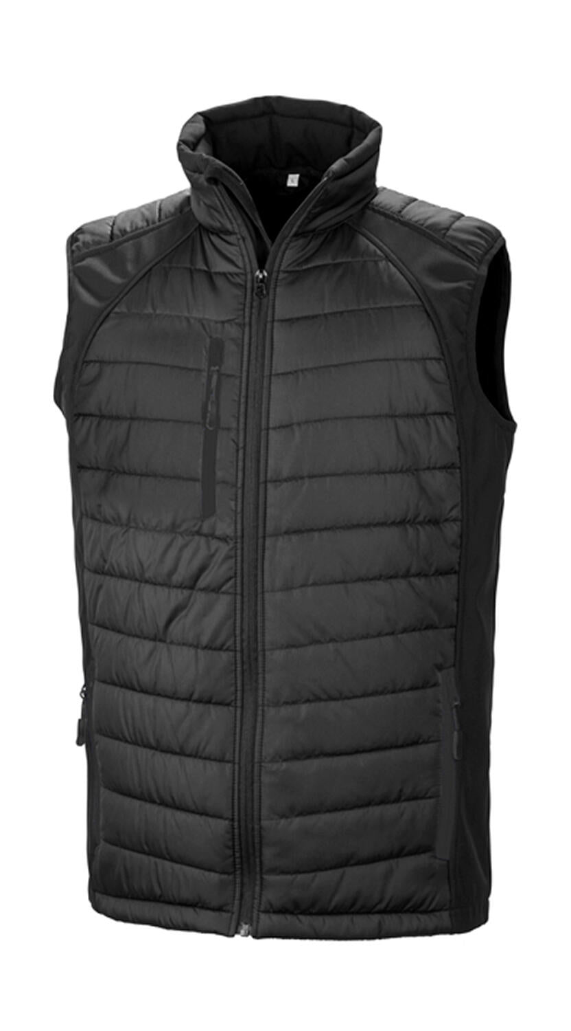Black Compass Padded Softshell Gilet in Farbe Black/Black
