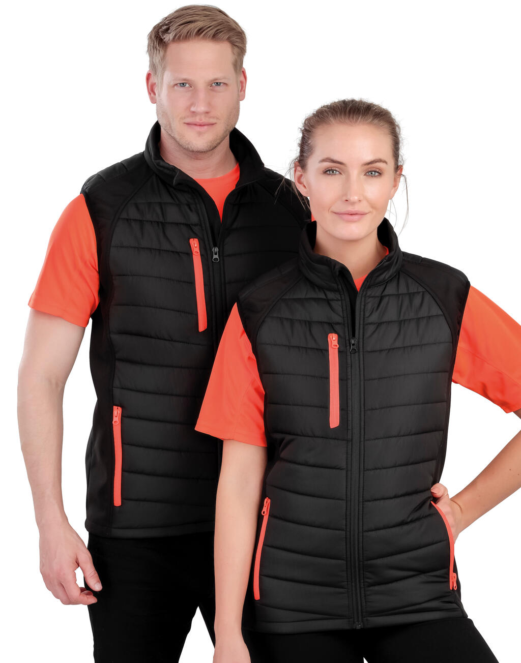 Black Compass Padded Softshell Gilet in Farbe Black/Yellow