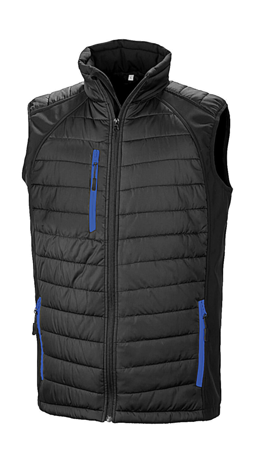 Black Compass Padded Softshell Gilet in Farbe Black/Royal