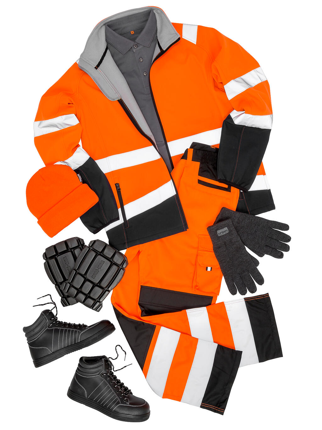 Printable Safety Softshell in Farbe Fluorescent Orange/Black