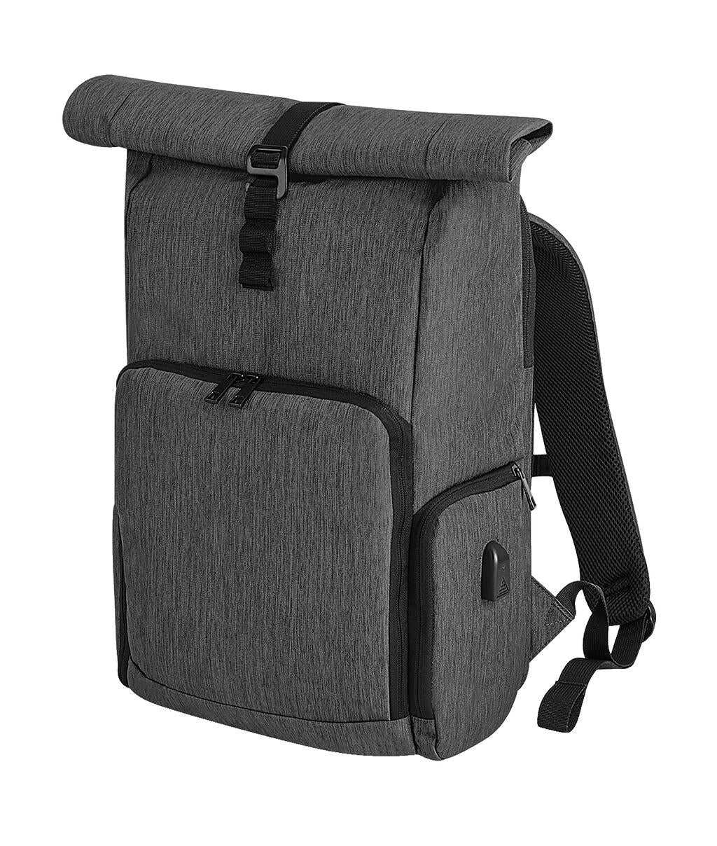 Q-Tech Charge Roll-Top Backpack in Farbe Granite Marl