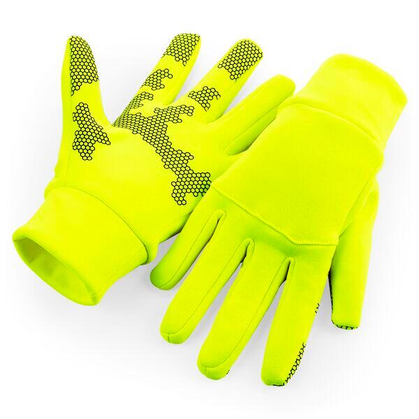 Softshell Sports Tech Gloves in Farbe Fluorescent Yellow