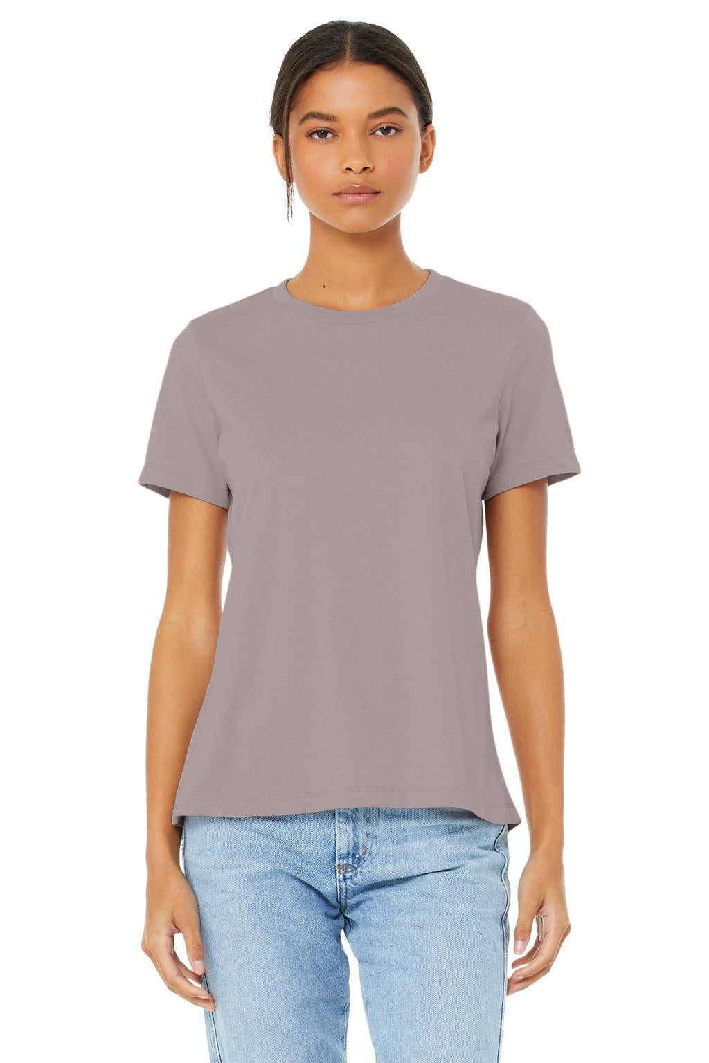 Women's Relaxed CVC Jersey Short Sleeve Tee in Farbe Heather Natural