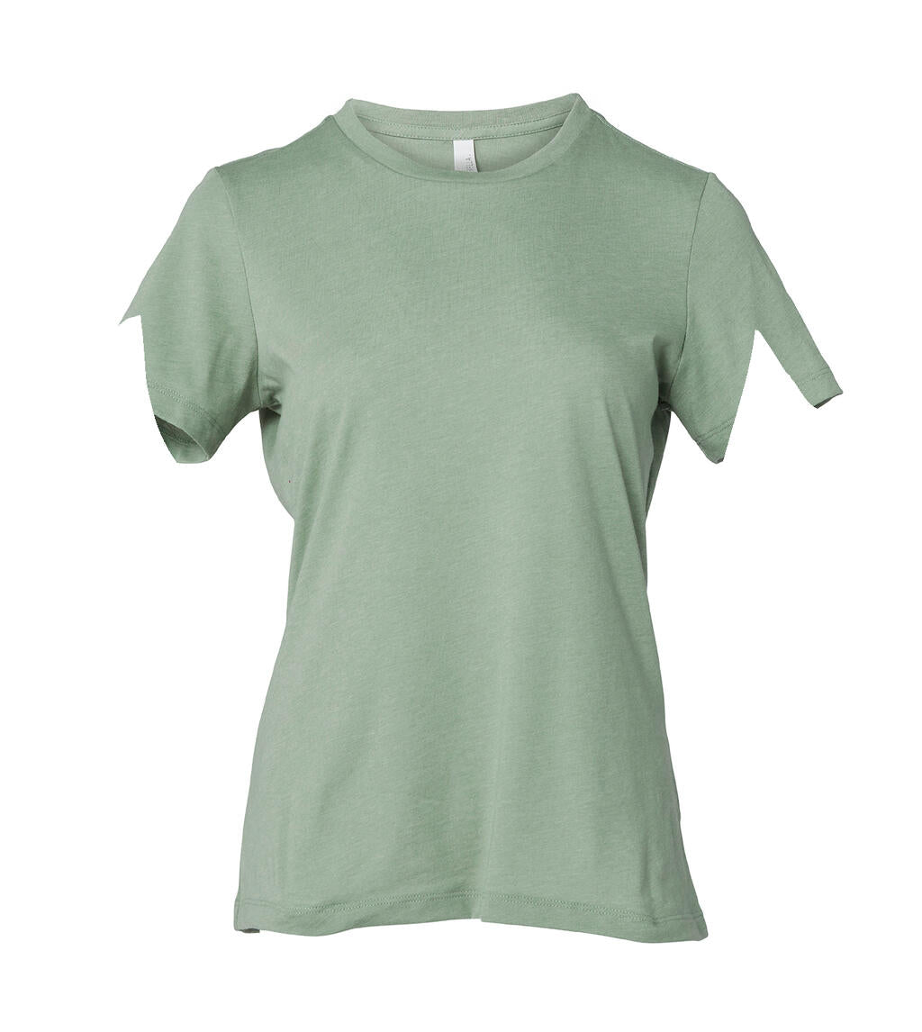 Women's Relaxed CVC Jersey Short Sleeve Tee in Farbe Heather Sage