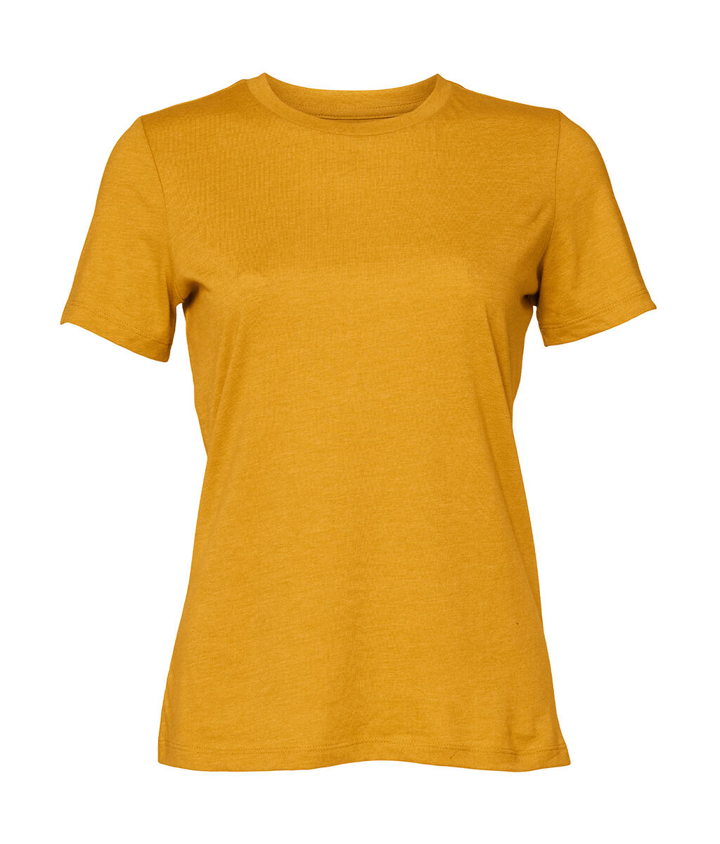 Women's Relaxed CVC Jersey Short Sleeve Tee in Farbe Heather Mustard