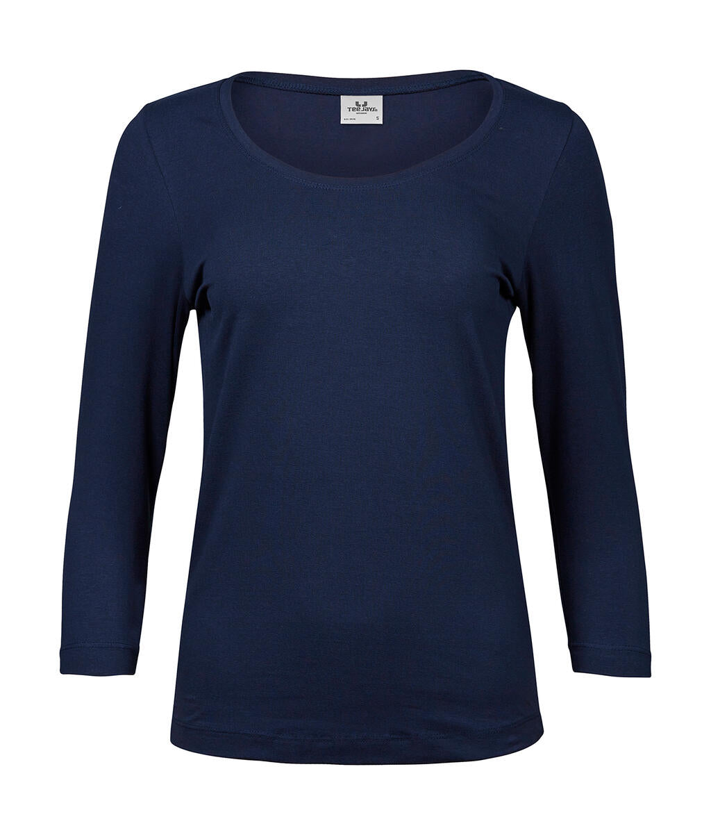 Ladies' 3/4 Sleeve Stretch Tee in Farbe Navy