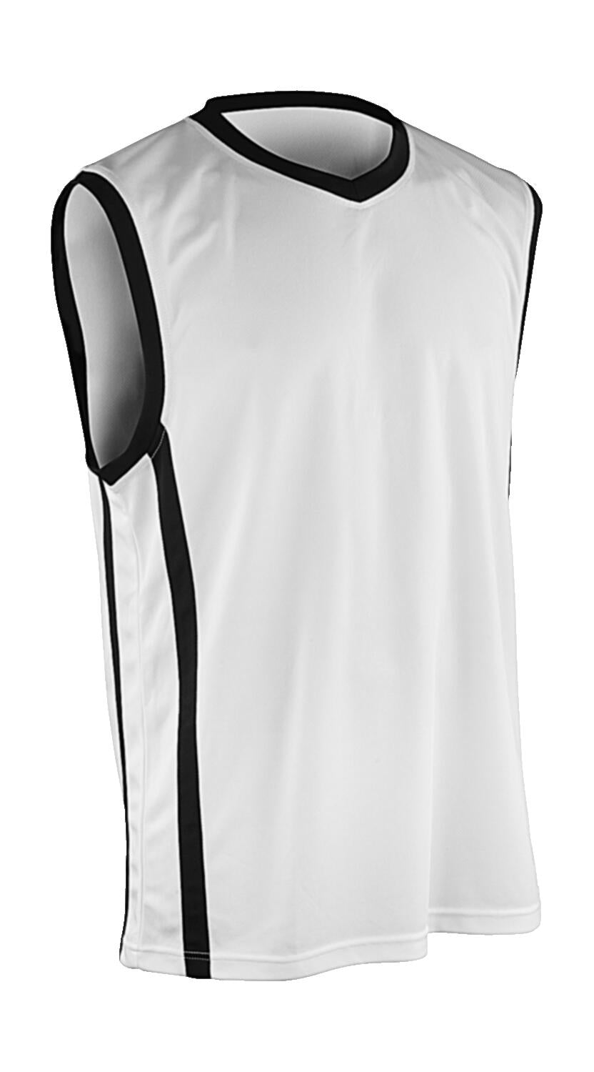 Men's Quick Dry Basketball Top in Farbe White/Black
