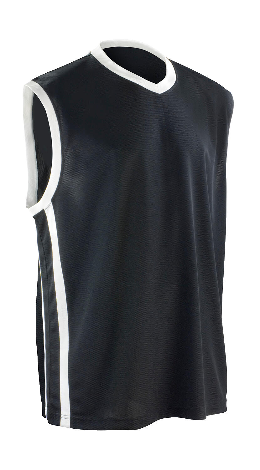 Men's Quick Dry Basketball Top in Farbe Black/White