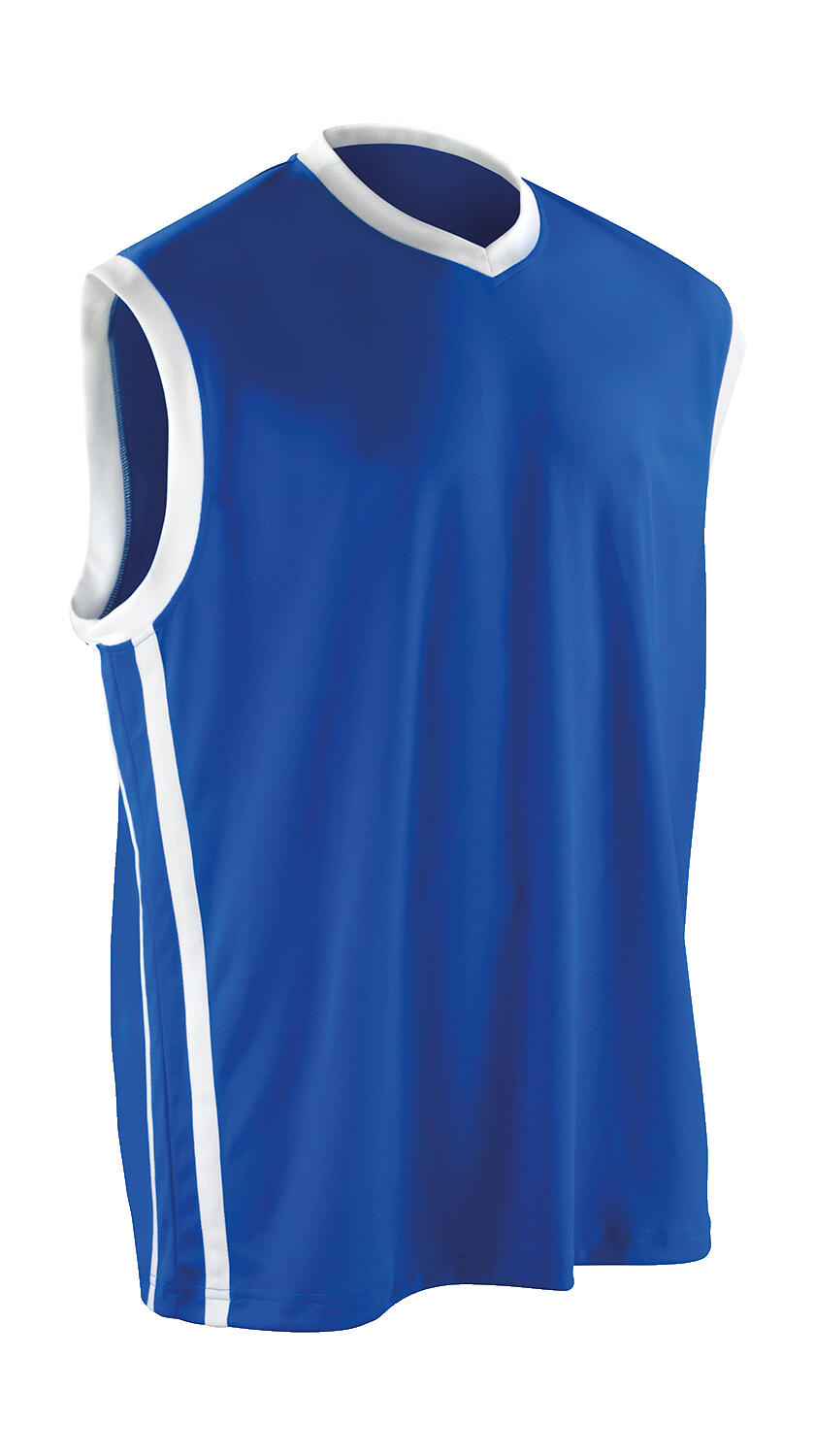 Men's Quick Dry Basketball Top in Farbe Royal/White