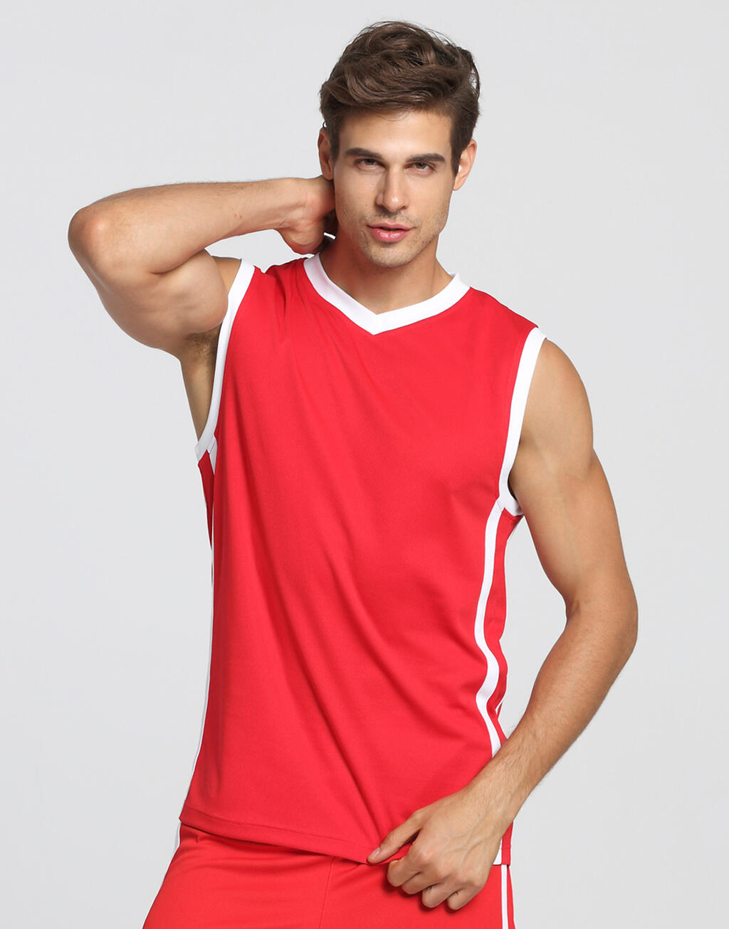 Men's Quick Dry Basketball Top in Farbe White/Black