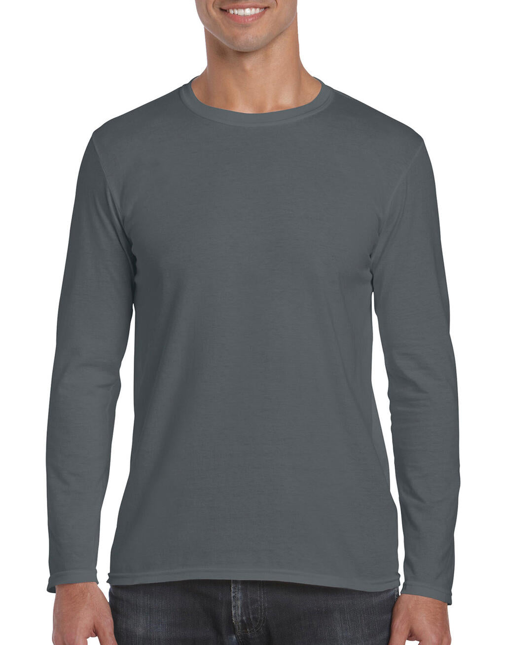 Softstyle® Long Sleeve Tee in Farbe Charcoal