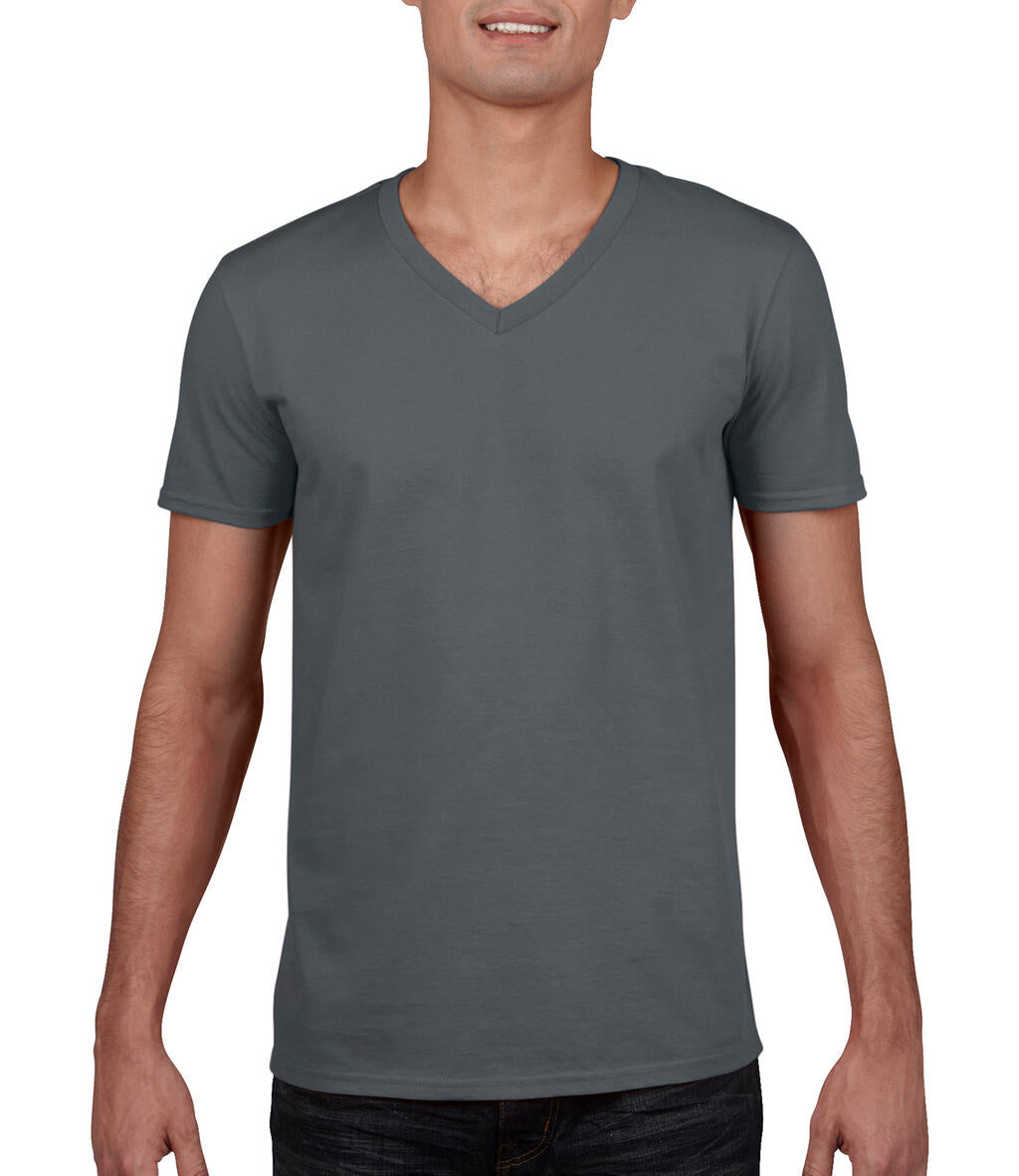 Gildan Mens Softstyle® V-Neck T-Shirt in Farbe Charcoal