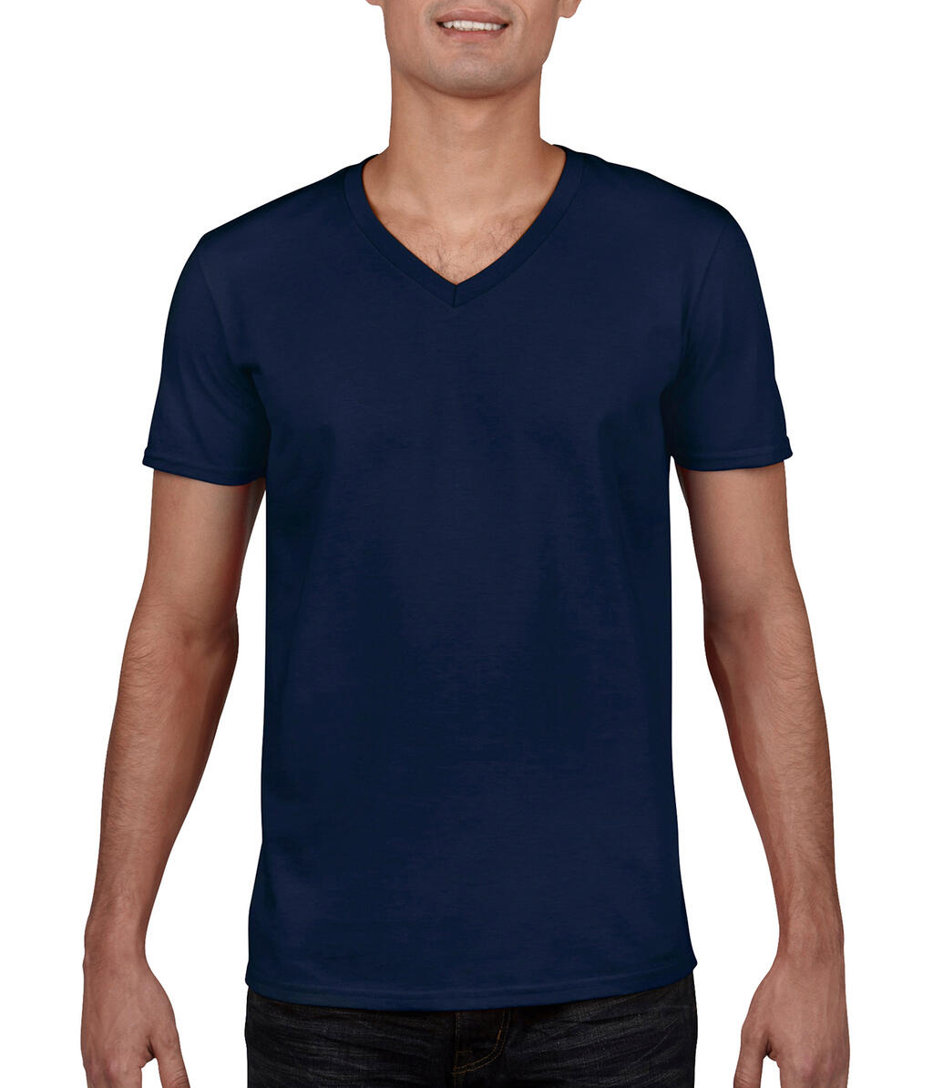 Gildan Mens Softstyle® V-Neck T-Shirt in Farbe Navy
