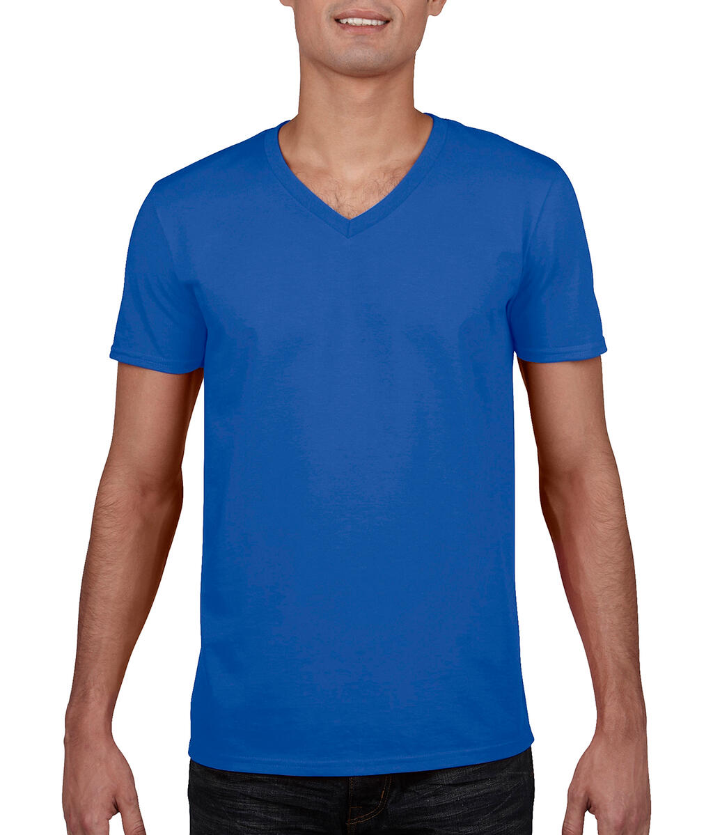 Gildan Mens Softstyle® V-Neck T-Shirt in Farbe Royal