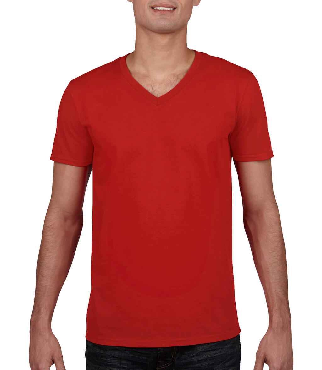 Gildan Mens Softstyle® V-Neck T-Shirt in Farbe Red