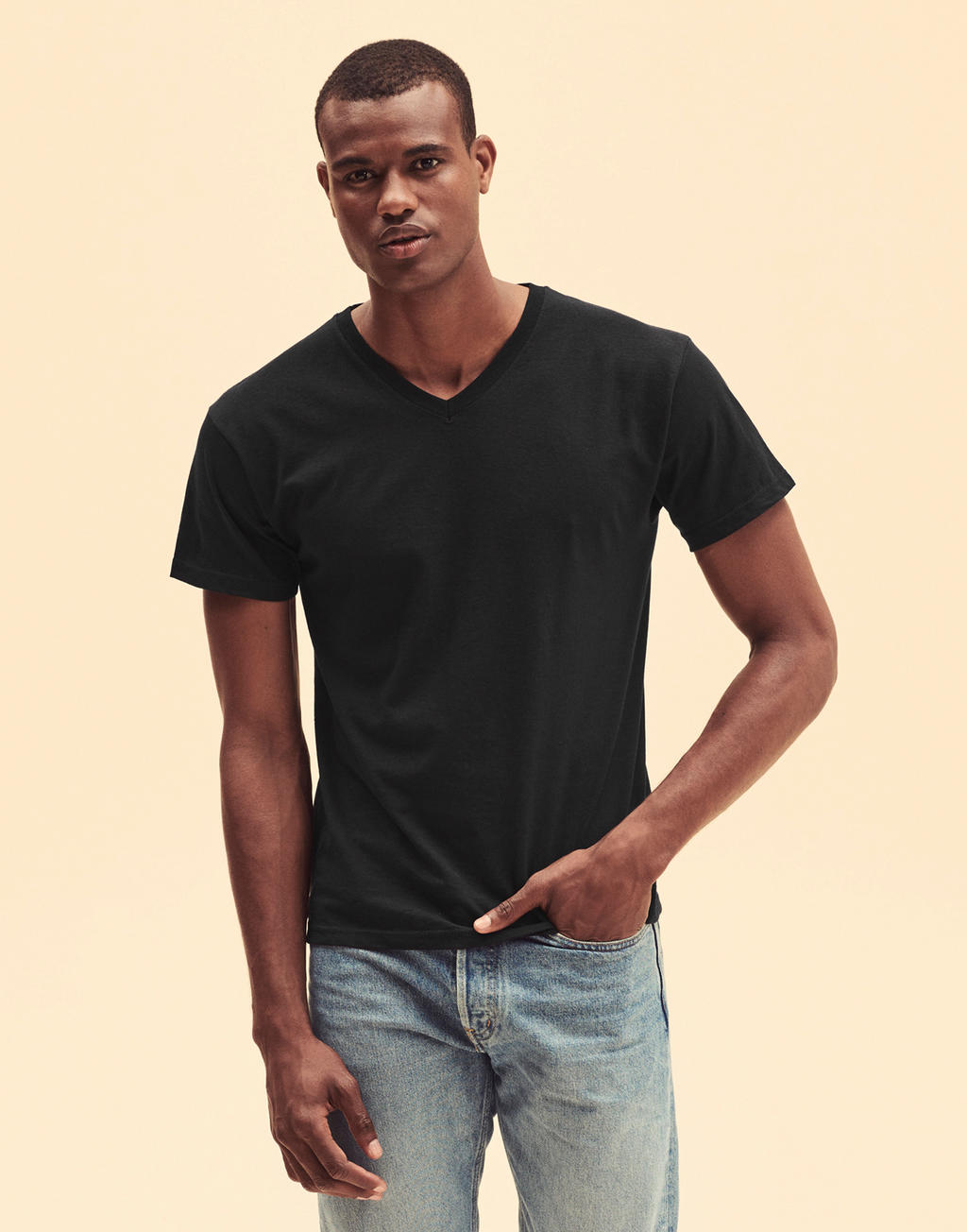 Original V-Neck T in Farbe White