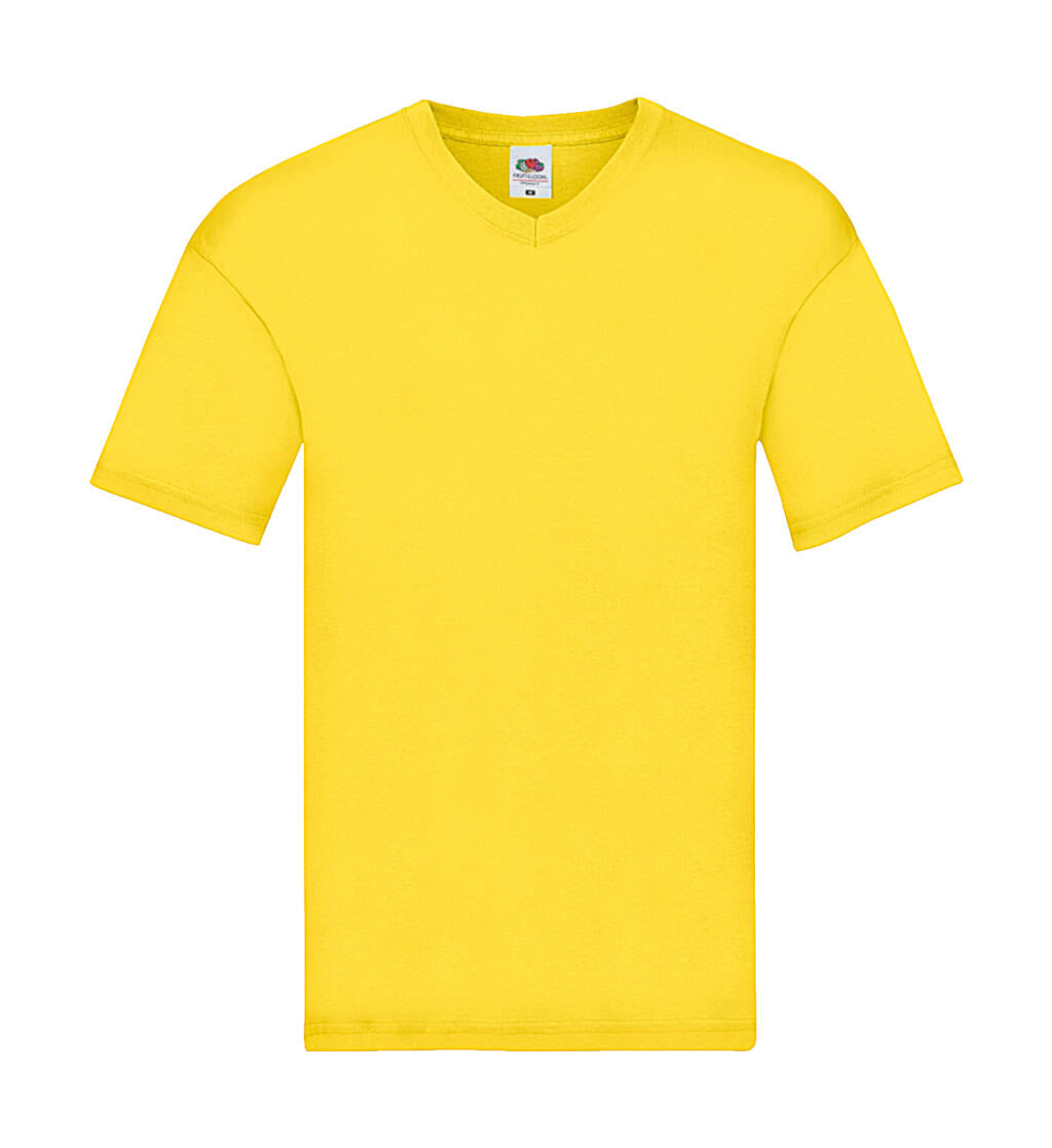 Original V-Neck T in Farbe Yellow