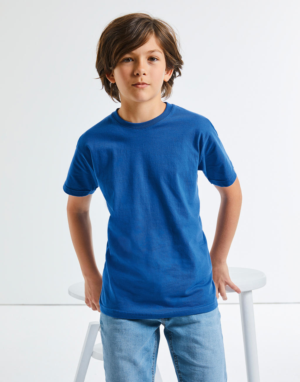 Kids' Slim T-Shirt in Farbe White