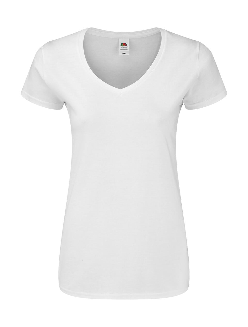 Ladies' Iconic 150 V Neck T in Farbe White